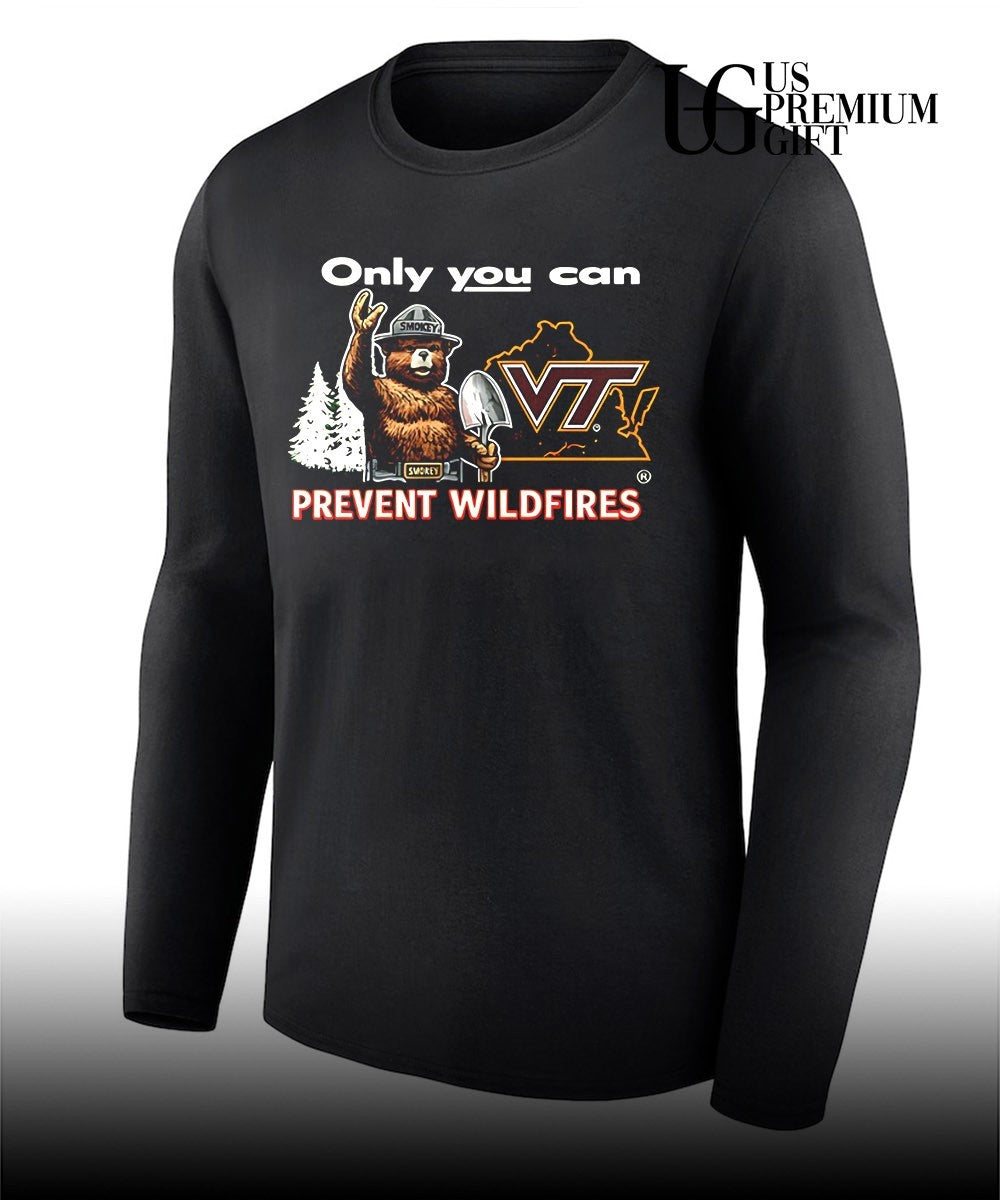 Only you can Prevent Wildfires Smokey x Virginia Tech shirt