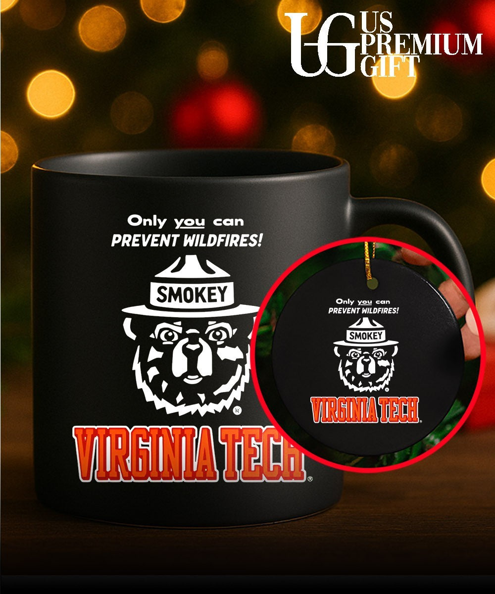 Only you can prevent wildfires Smokey x Virginia Tech Campus shirt