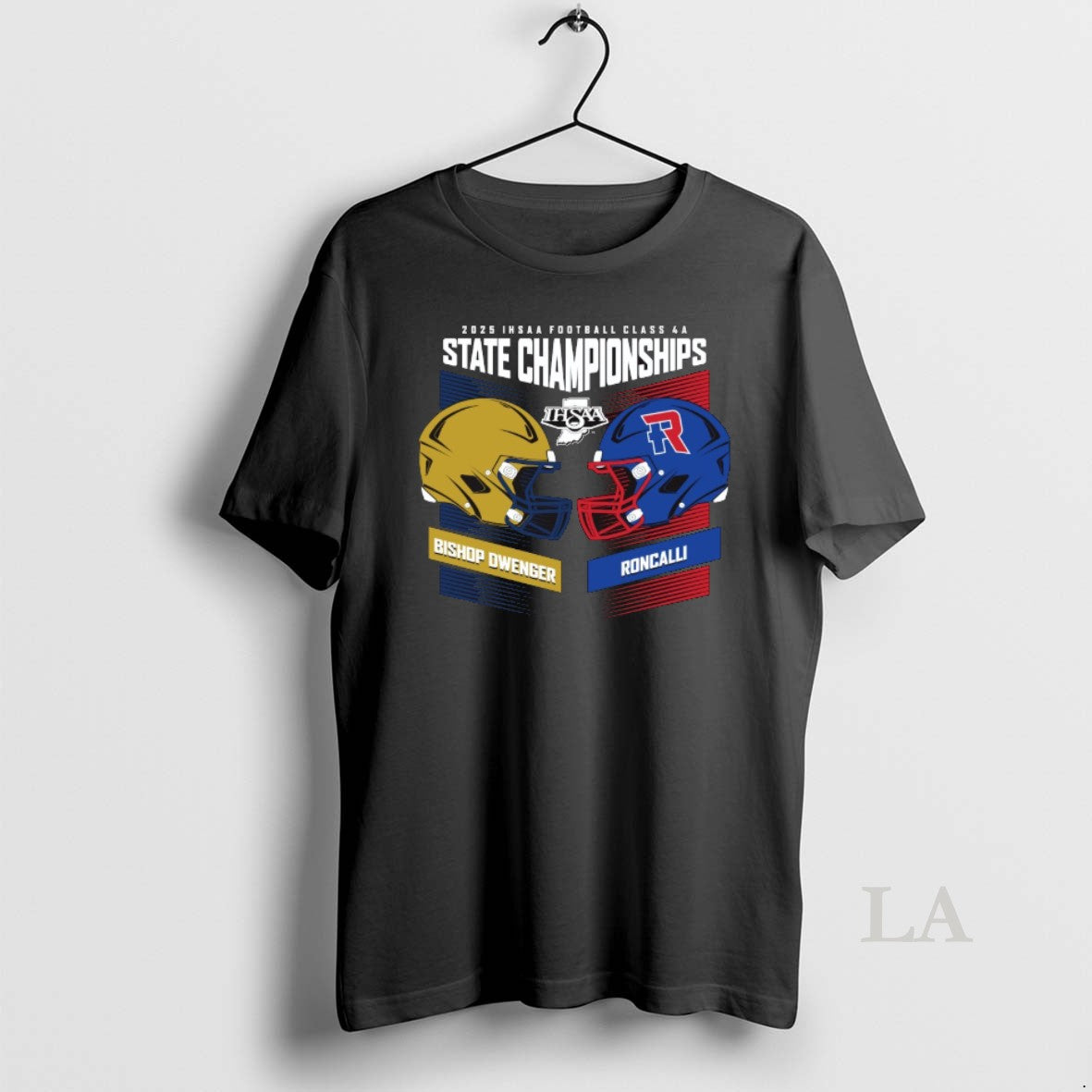 Original 2025 Ihsaa Football State Championships Bishop Dwenger Vs Roncalli Head To Head Class 5a T-Shirts, Hoodie,...