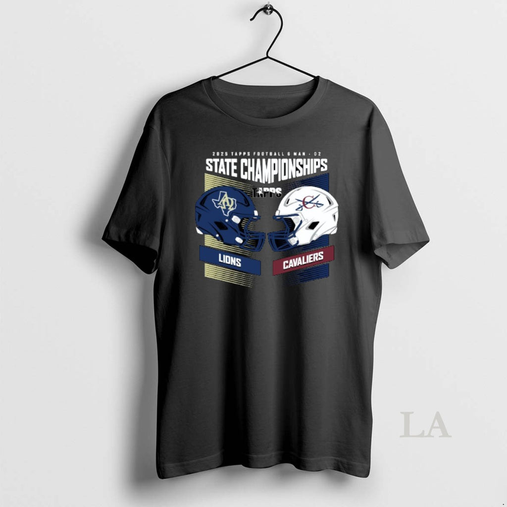 Original Alpha Omega Academy Lions Vs Covenant Classical Cavaliers 2025 Tapps Football State Championships H2h T-Shirts,...
