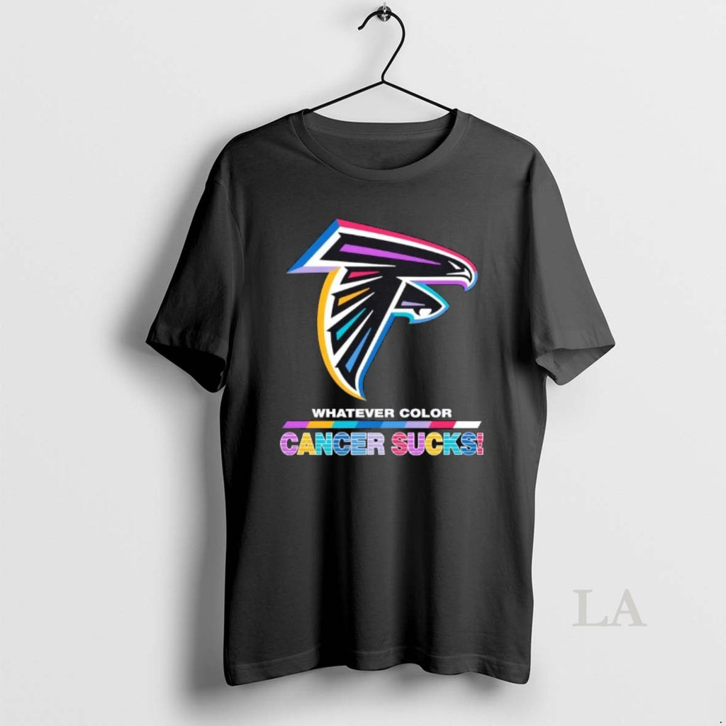 Original Atlanta Falcons Football Whatever Color Cancer Sucks Logo Colors T-Shirts, Hoodie, Sweatshirt | PopFlextees.com
