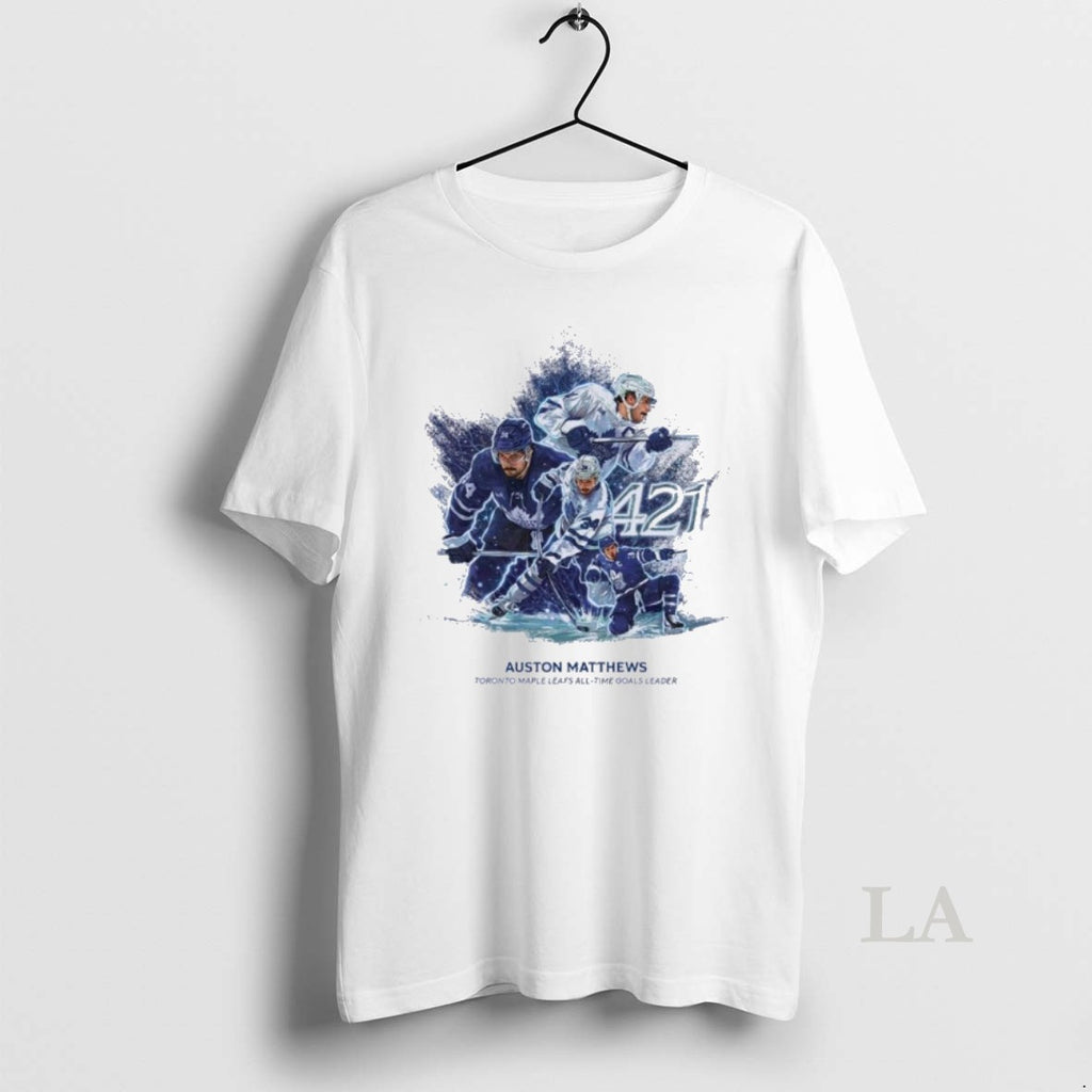 Original Auston Matthews 421 Career Goal All Time Goals Leader T-Shirts, Hoodie, Sweatshirt | PopFlextees.com