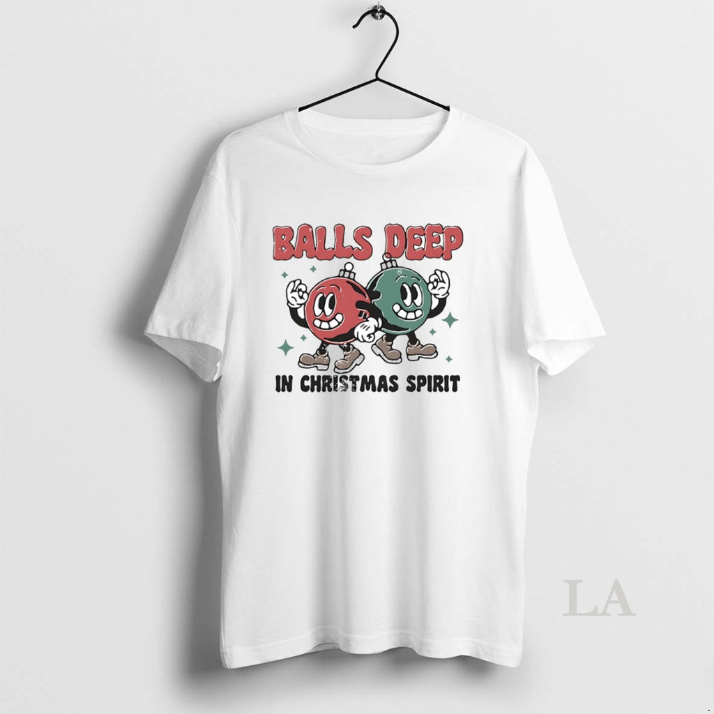 Original Ball Deep In Christmas Spirit Circle T-Shirts, Hoodie, Sweatshirt | PopFlextees.com