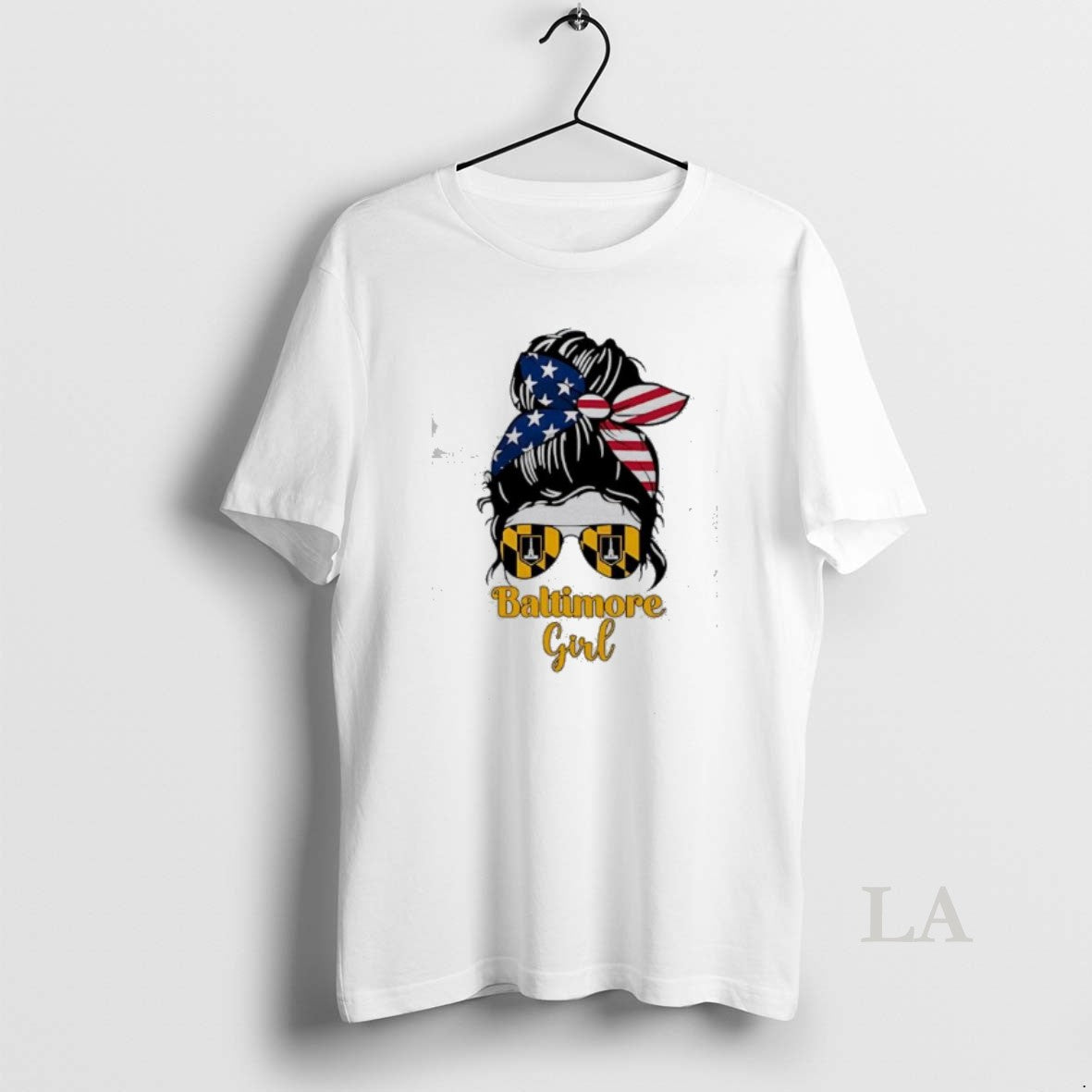 Original Baltimore Girl Messy Bun America T-Shirts, Hoodie, Sweatshirt | PopFlextees.com