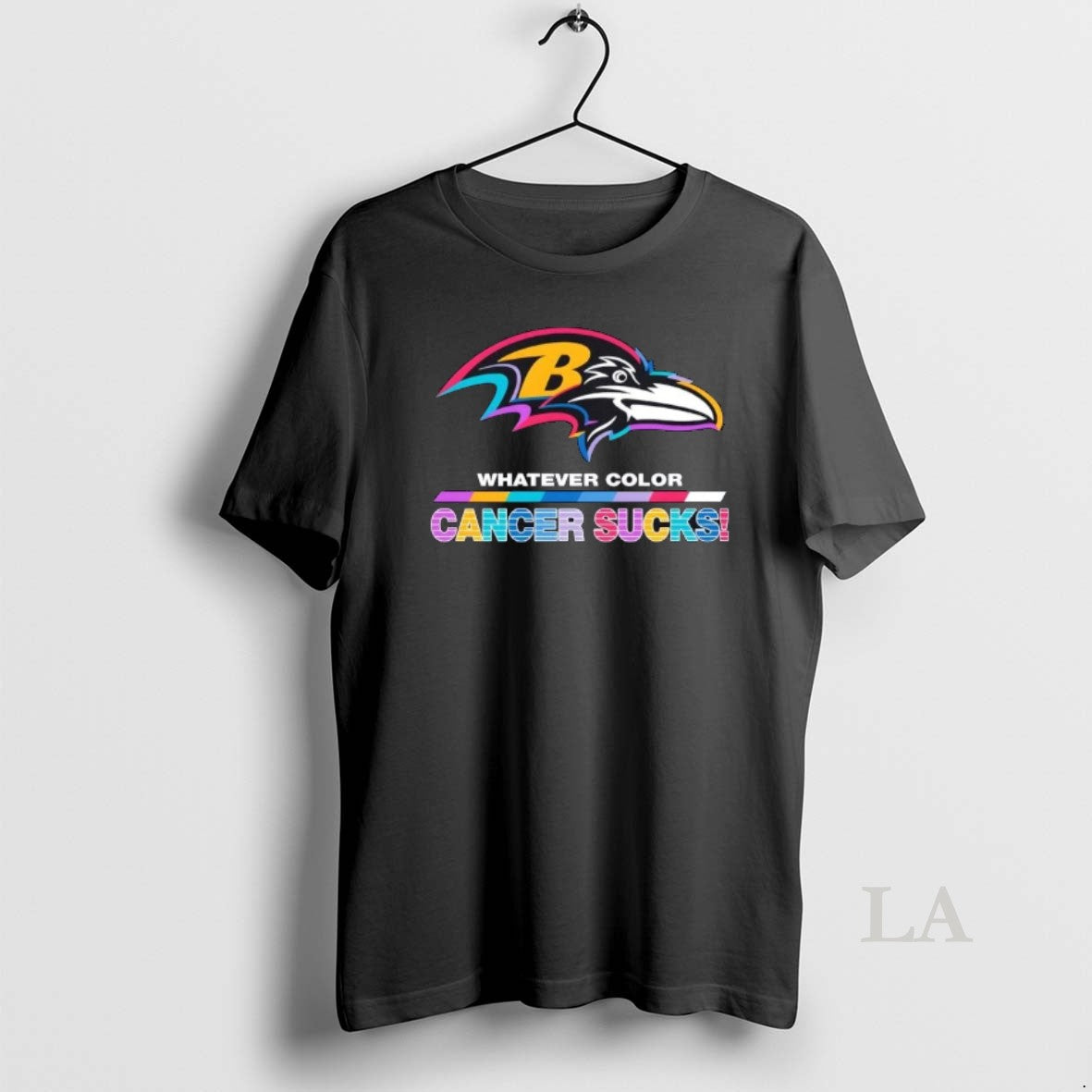 Original Baltimore Ravens Football Whatever Color Cancer Sucks Logo Colors T-Shirts, Hoodie, Sweatshirt | PopFlextees.com