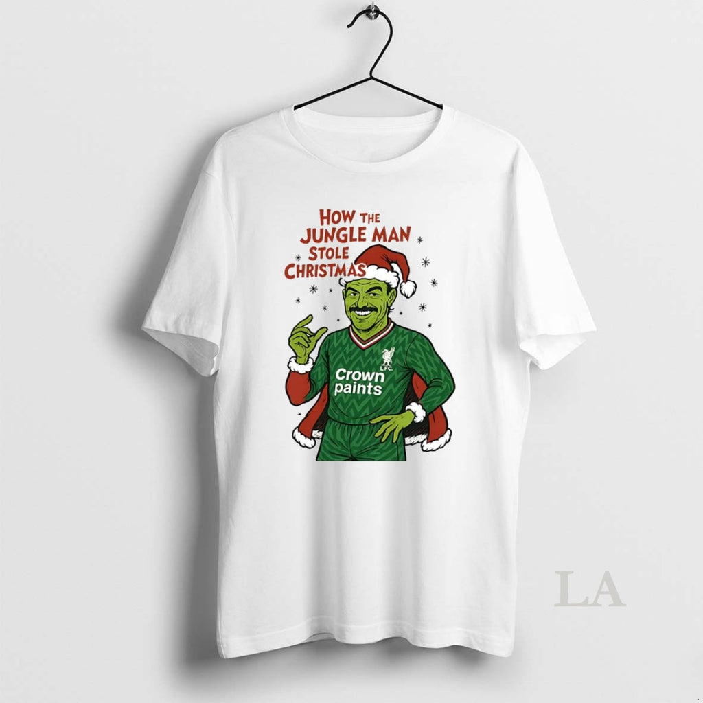 Original Bruce Grobbelaar How The Jungle Man Stole Christmas T-Shirts, Hoodie, Sweatshirt | PopFlextees.com
