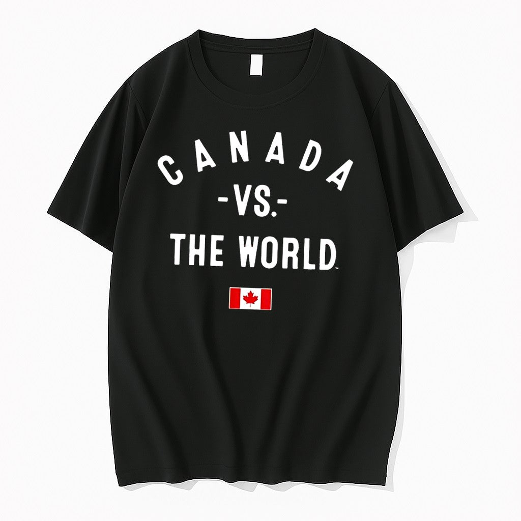 Original Canada Vs The World Flag Black Tshirts Jpg