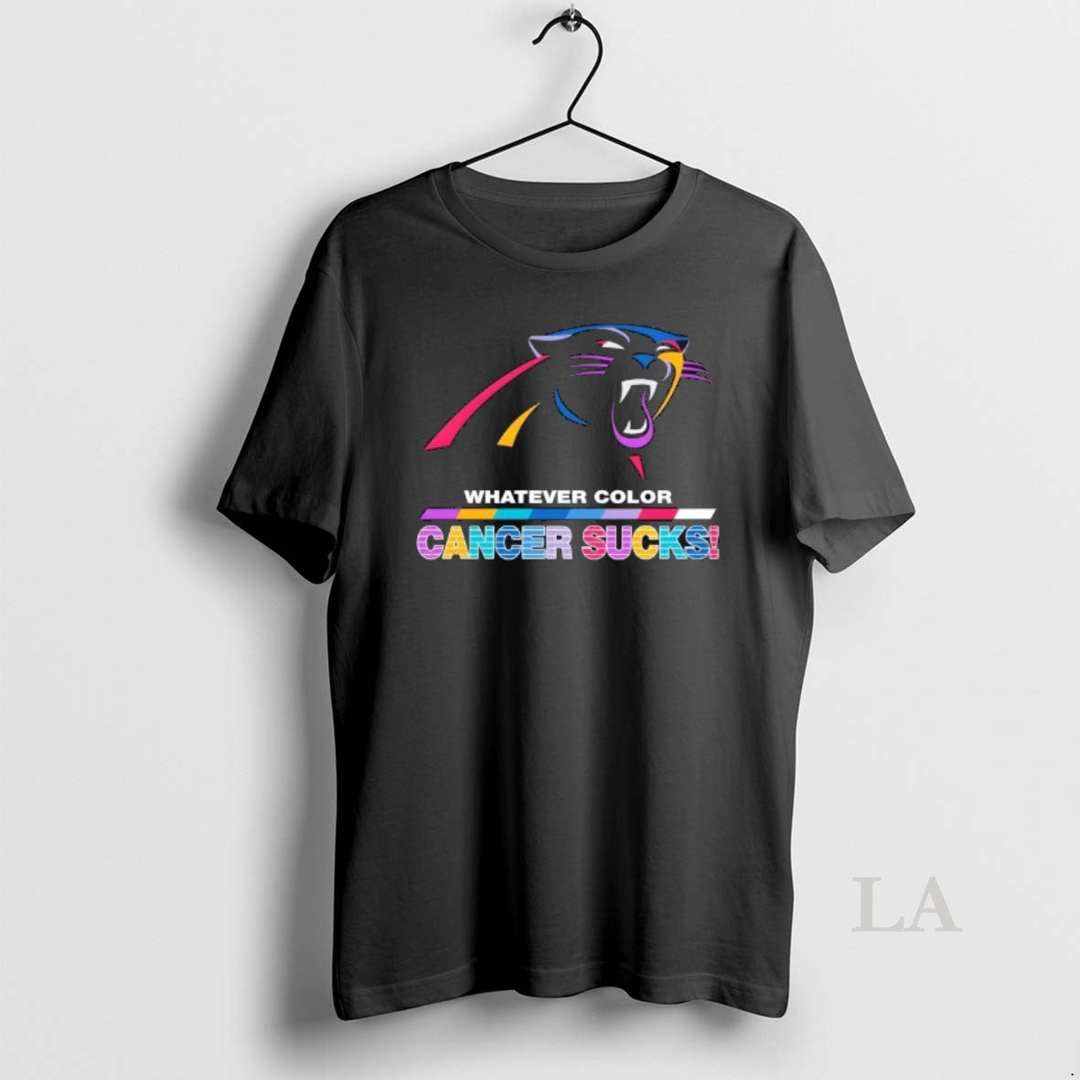 Original Carolina Panthers Football Whatever Color Cancer Sucks Logo Colors T-Shirts, Hoodie, Sweatshirt | PopFlextees.com