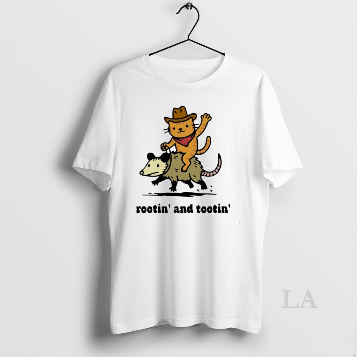 Original Cat Riding Opossum Rootin And Tootin Circle T-Shirts, Hoodie, Sweatshirt | PopFlextees.com