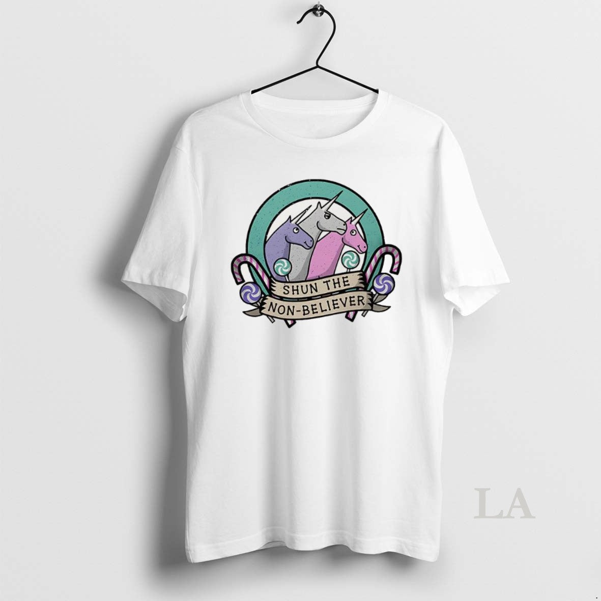 Original Charlie The Unicorn Shun The Non Believer Candy Cane Cartoon T-Shirts, Hoodie, Sweatshirt | PopFlextees.com