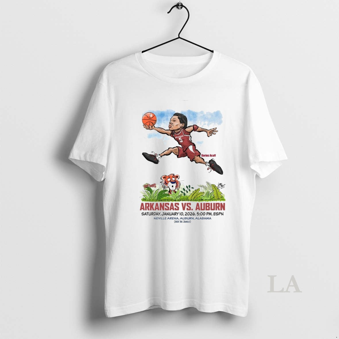 Original Darius Acuff Basketball Arkansas Vs Auburn Saturday January 10 2026 Neville Arena Auburn Alabama T-Shirts,...
