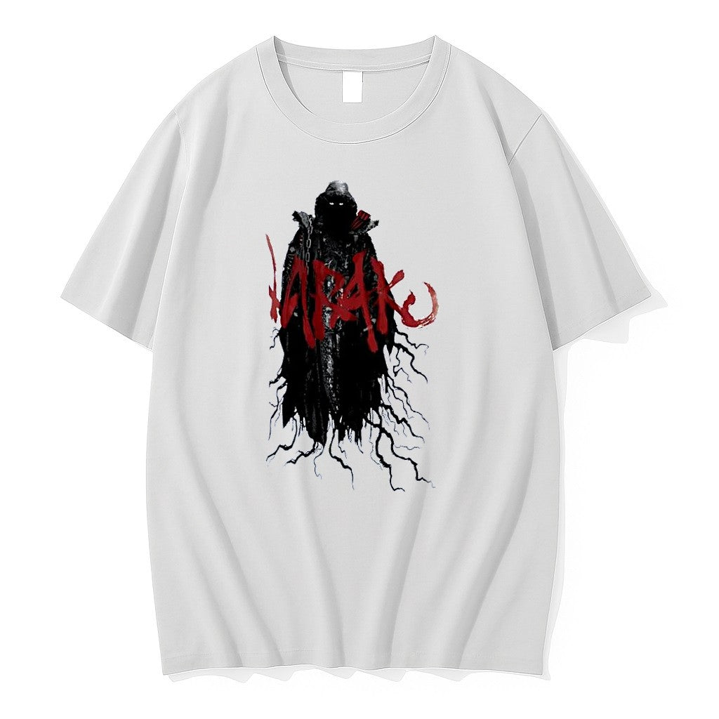 Original Dark Fantasy Shadow Figure Appears On K R A K E Apparel White Tshirts