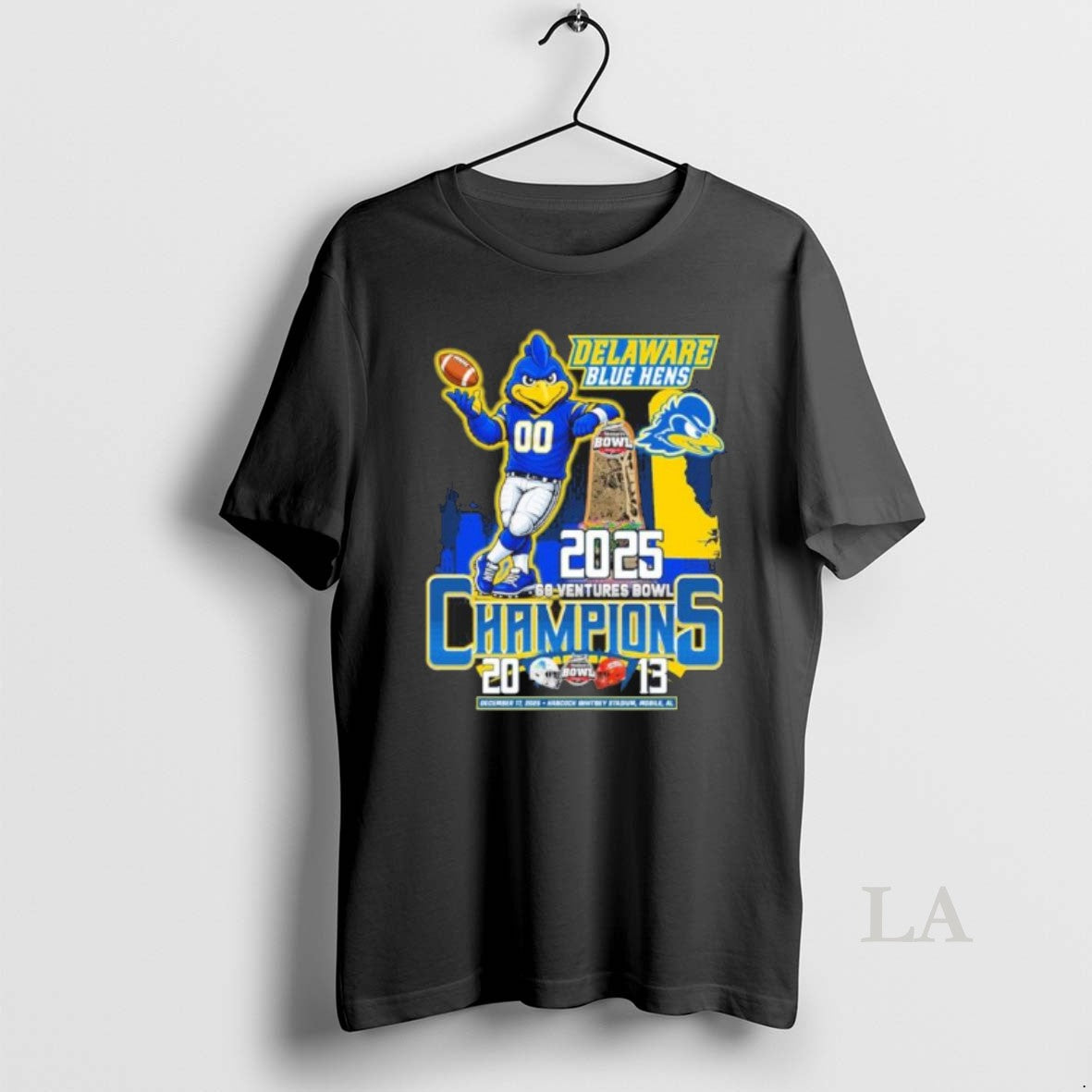 Original Delaware Blue Hens Mascot 2025 68 Ventures Bowl Champions Score T-Shirts, Hoodie, Sweatshirt | PopFlextees.com