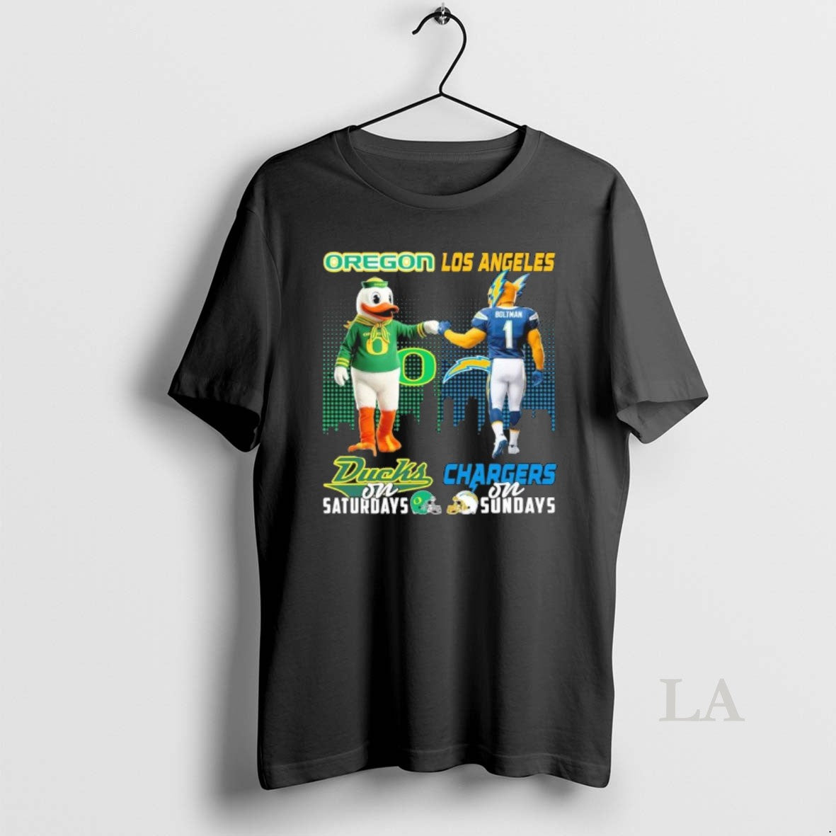 Original Ducks Vs Chargers Mascot On Saturdays And On Sundays T-Shirts, Hoodie, Sweatshirt | PopFlextees.com