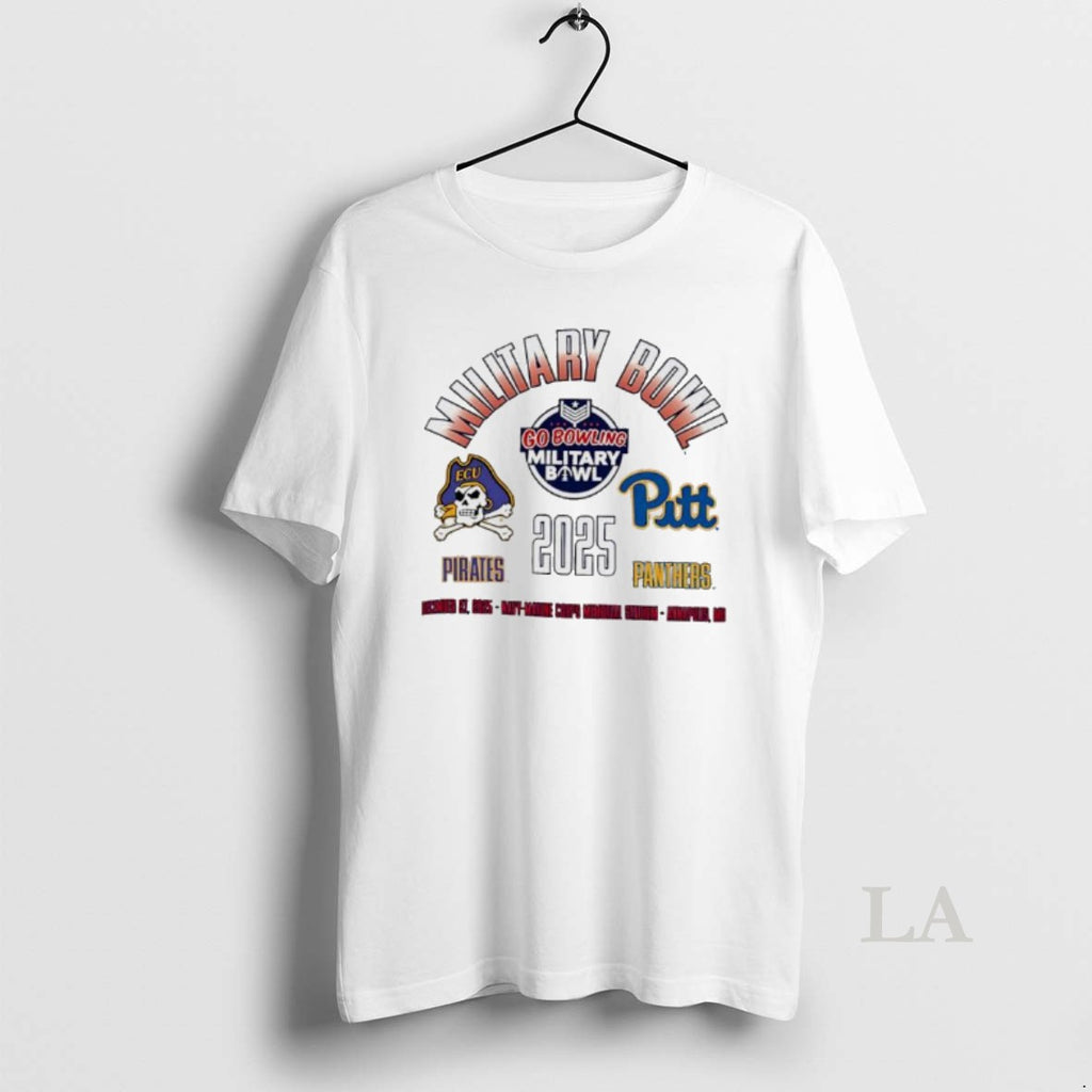 Original East Carolina Pirates Vs Pittsburgh Panthers 2025 Military Bowl Dueling Go Bowling T-Shirts, Hoodie, Sweatshirt