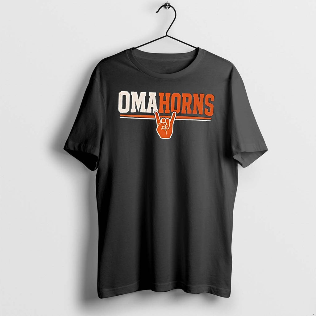 Original Fan Gear Hook Em Omahorns Hand Sign Black Tshirts Jpg