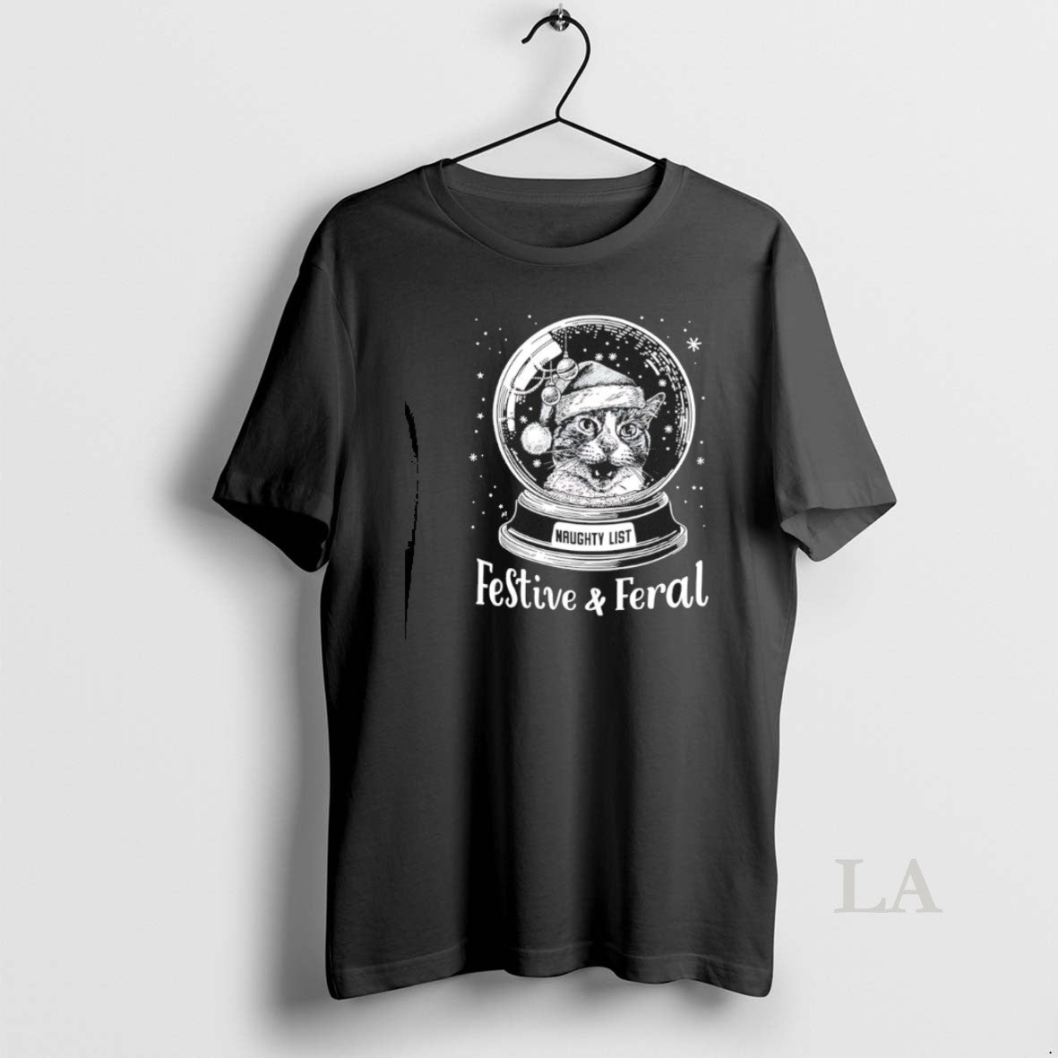 Original Festive Feral Cat Naughty List T-Shirts, Hoodie, Sweatshirt
