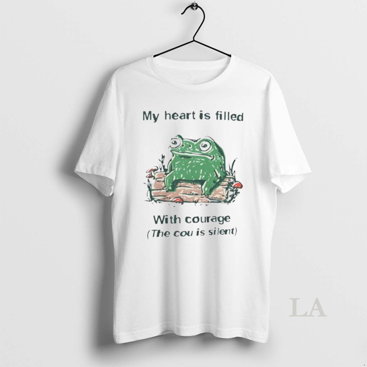 Original Frog My Heart Is Filled With Courage The Cou Is Silent T-Shirts, Hoodie, Sweatshirt | PopFlextees.com