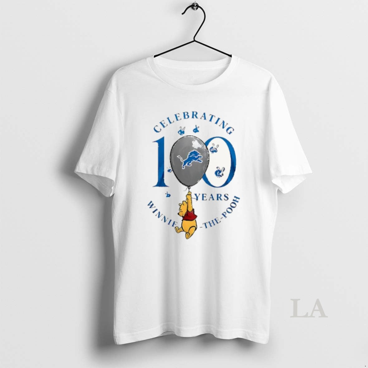 Original Funny Detroit Lions X Winnie The Pooh 100th Anniversary T-Shirts, Hoodie, Sweatshirt | PopFlextees.com