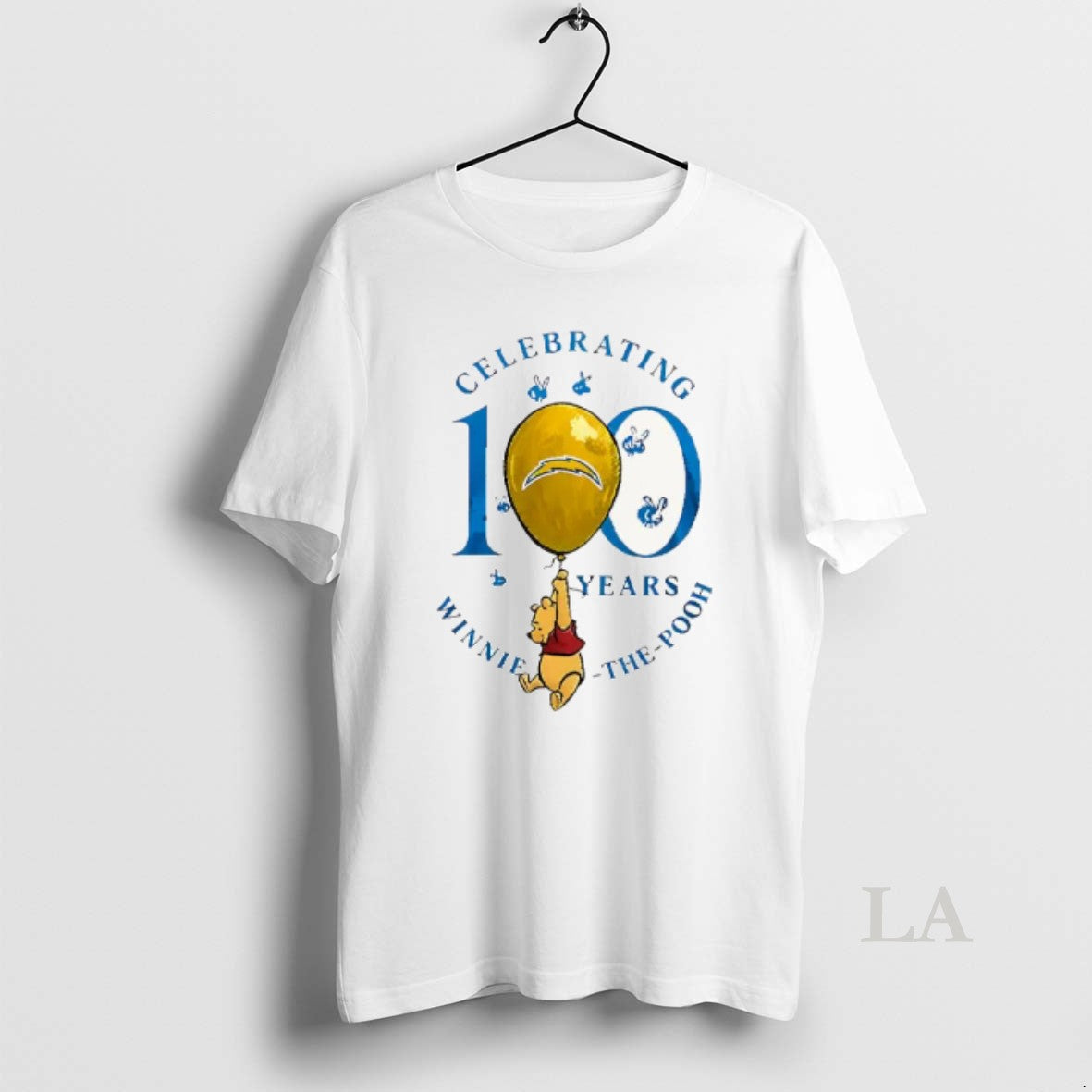 Original Funny Los Angeles Chargers X Winnie The Pooh 100th Anniversary T-Shirts, Hoodie, Sweatshirt | PopFlextees.com