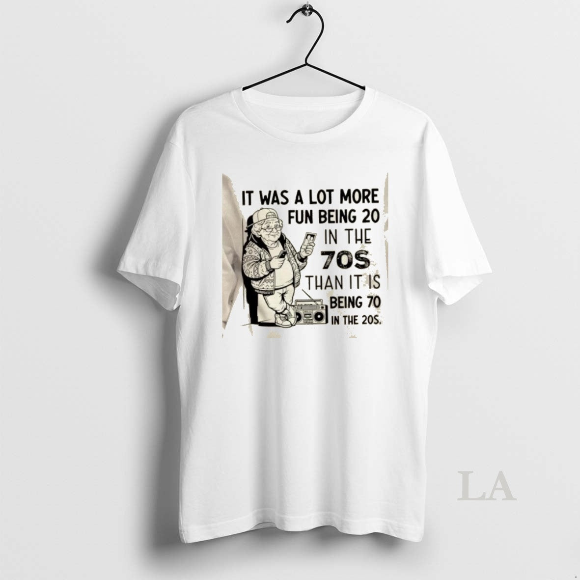 Original Grandma It Was A Lot More Fun Being 20 In The 70s Than It T-Shirts, Hoodie, Sweatshirt | PopFlextees.com