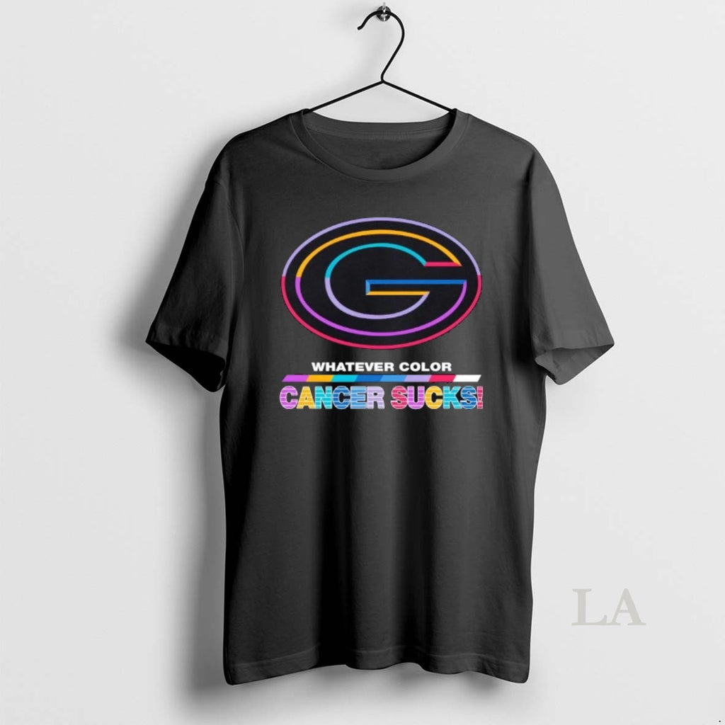 Original Green Bay Packers Football Whatever Color Cancer Sucks Logo Colors T-Shirts, Hoodie, Sweatshirt | PopFlextees.com