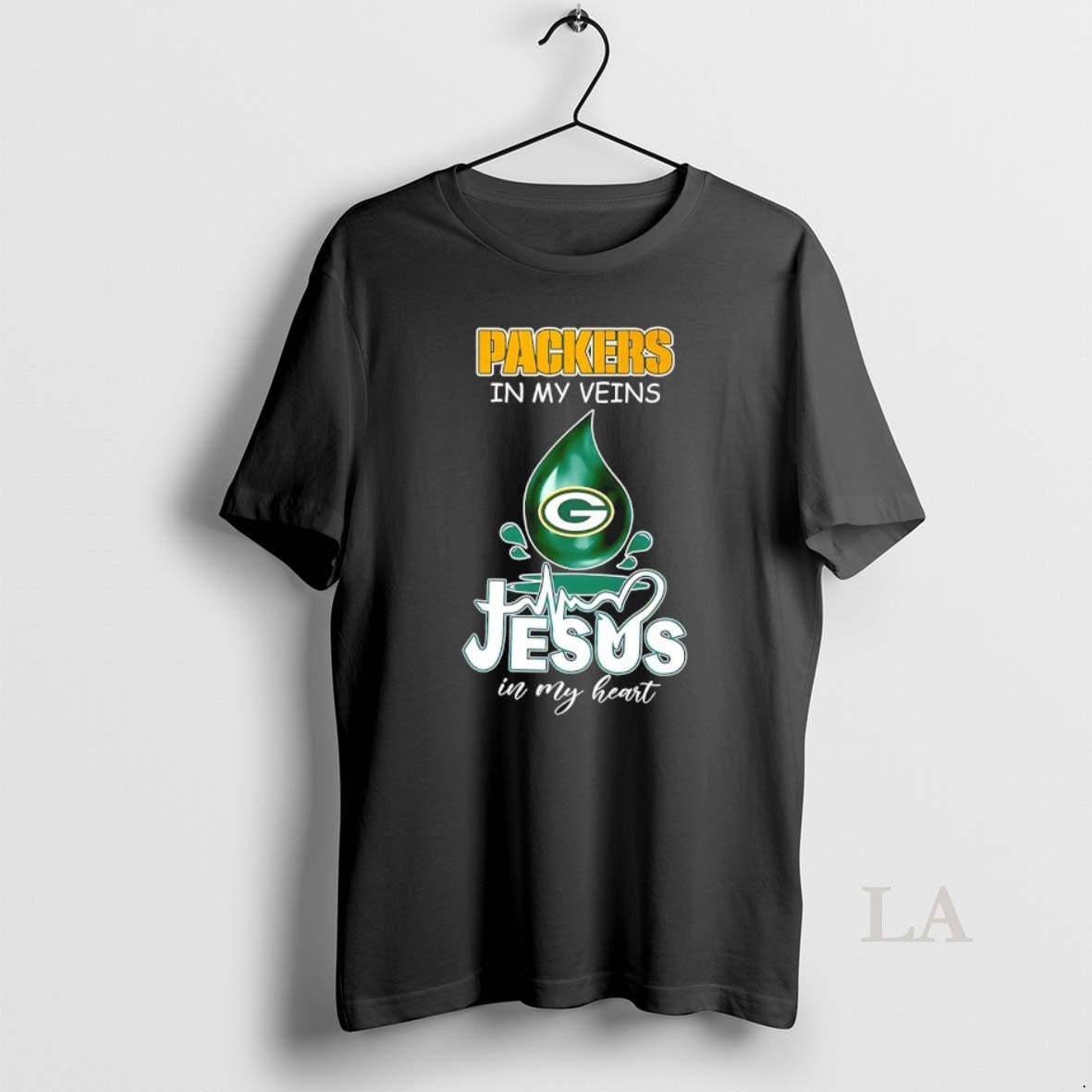 Original Green Bay Packers In My Veins Jesus In My Heart Blood T-Shirts, Hoodie, Sweatshirt | PopFlextees.com