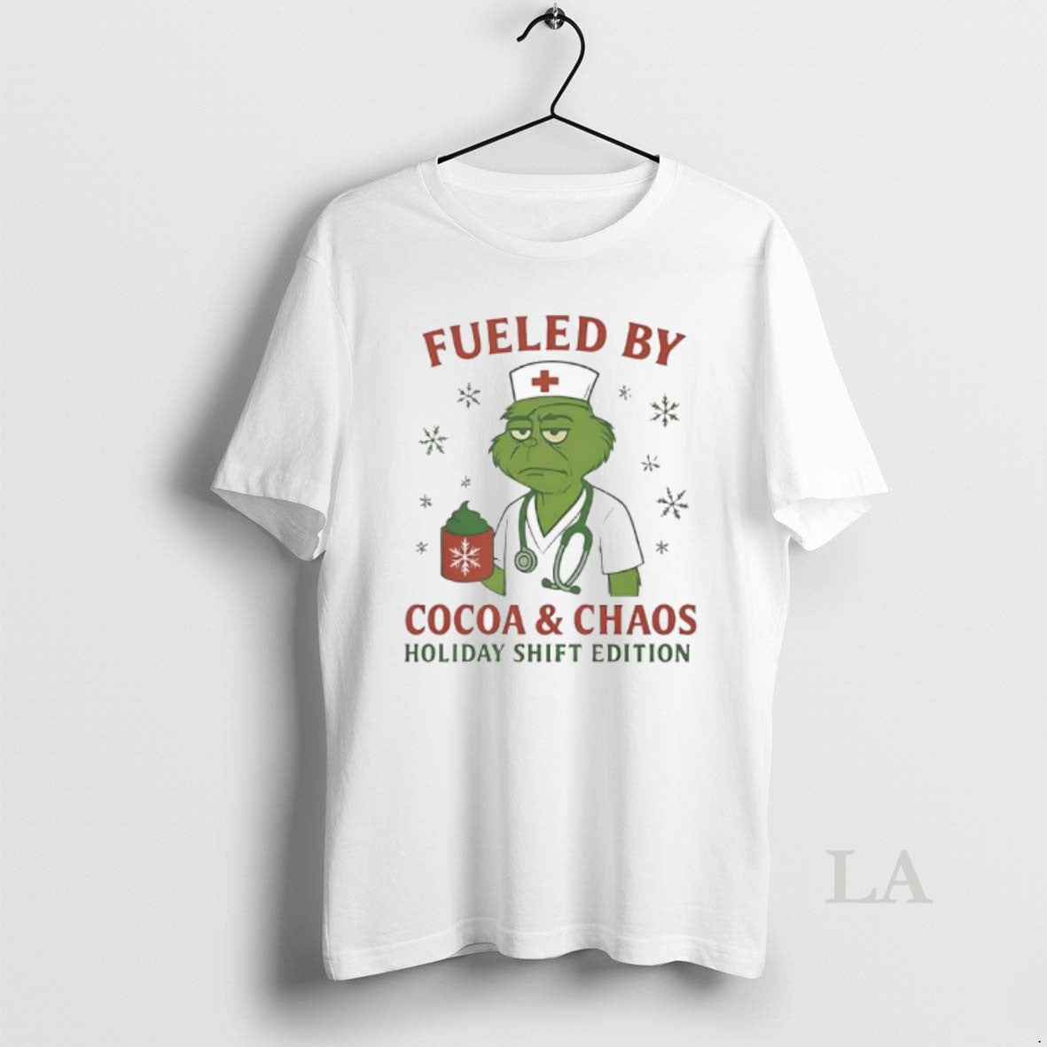 Original Grinch Green Fueled By Cocoa Chaos Holiday Shift Edition Nurse T-Shirts, Hoodie, Sweatshirt | PopFlextees.com
