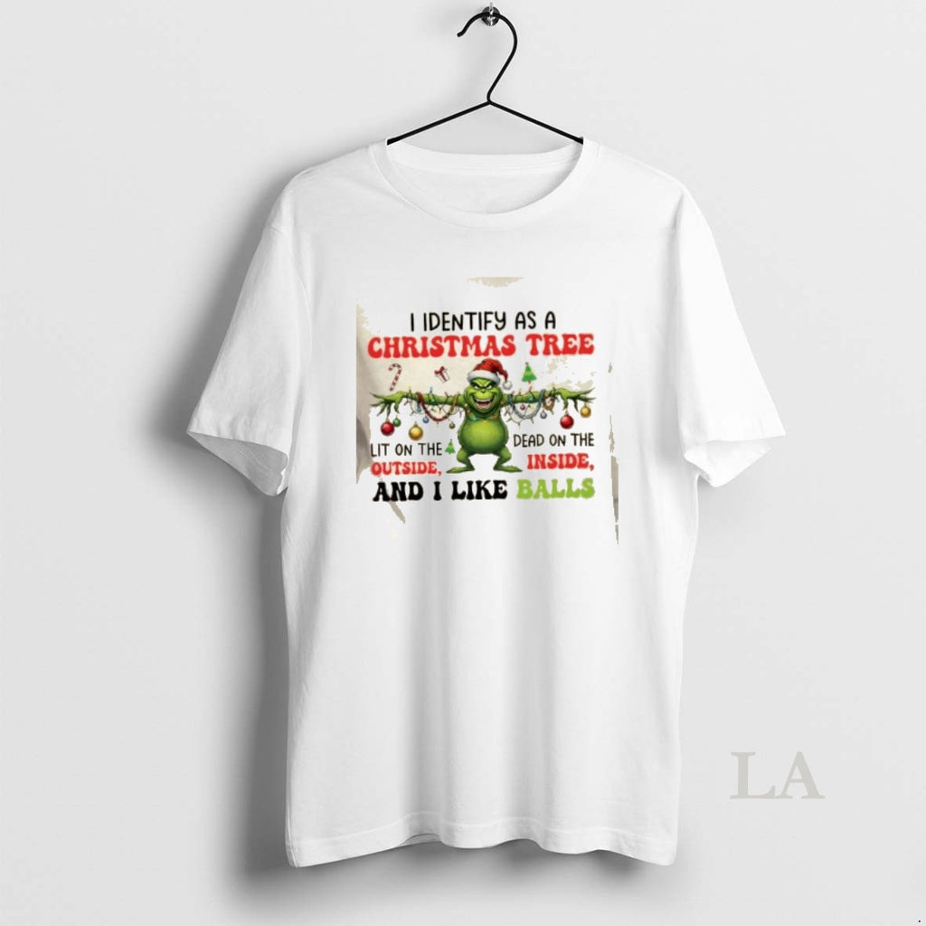 Original Grinch I Identify As A Christmas Lights Tree Dead On The Inside Lit On T-Shirts, Hoodie, Sweatshirt