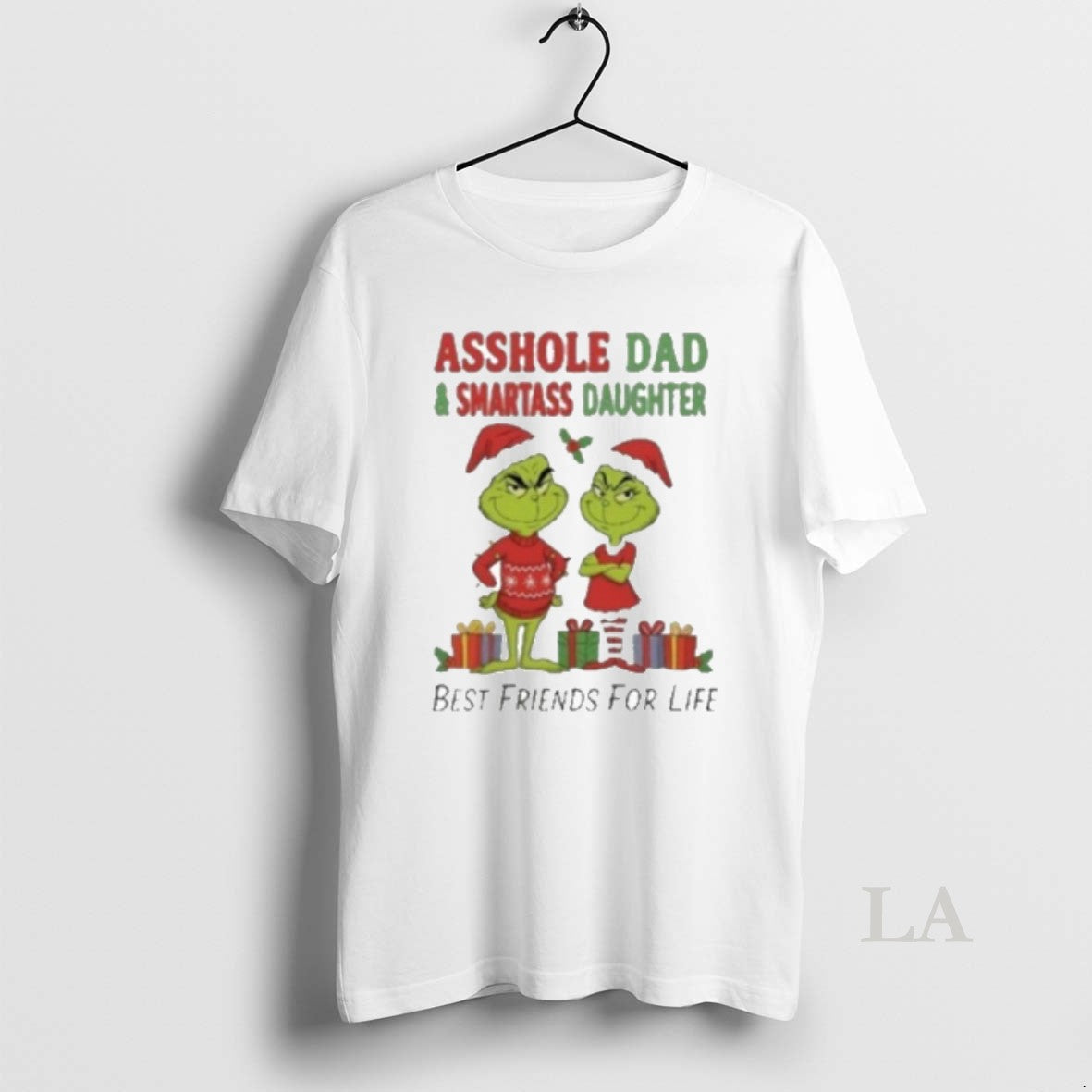 Original Grinch Santa Asshole Dad And Smartass Daughter Best Friends For Life T-Shirts, Hoodie, Sweatshirt | PopFlextees.com