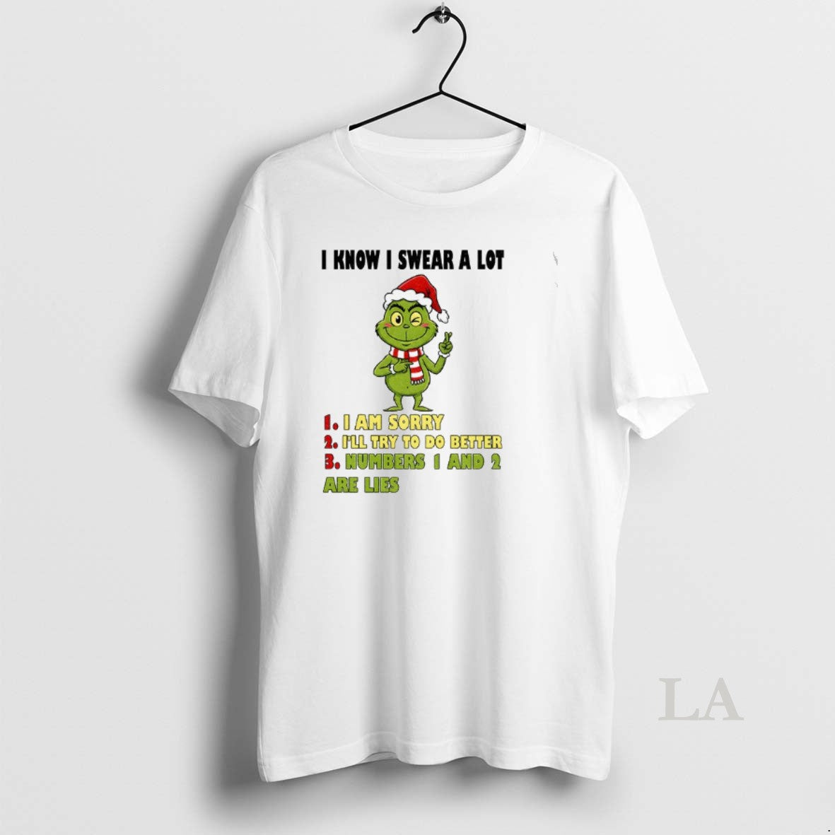 Original Grinch Santa I Know I Swear A Lot I Am Sorry Ill Try To T-Shirts, Hoodie, Sweatshirt | PopFlextees.com