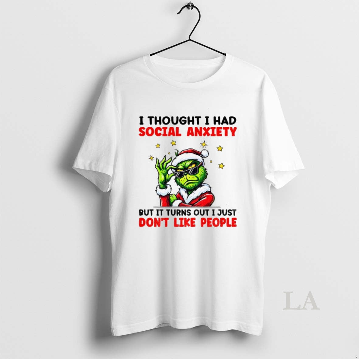 Original Grinch Santa I Thought I Had Social Anxiety But It Turns Out I Just T-Shirts, Hoodie, Sweatshirt | PopFlextees.com