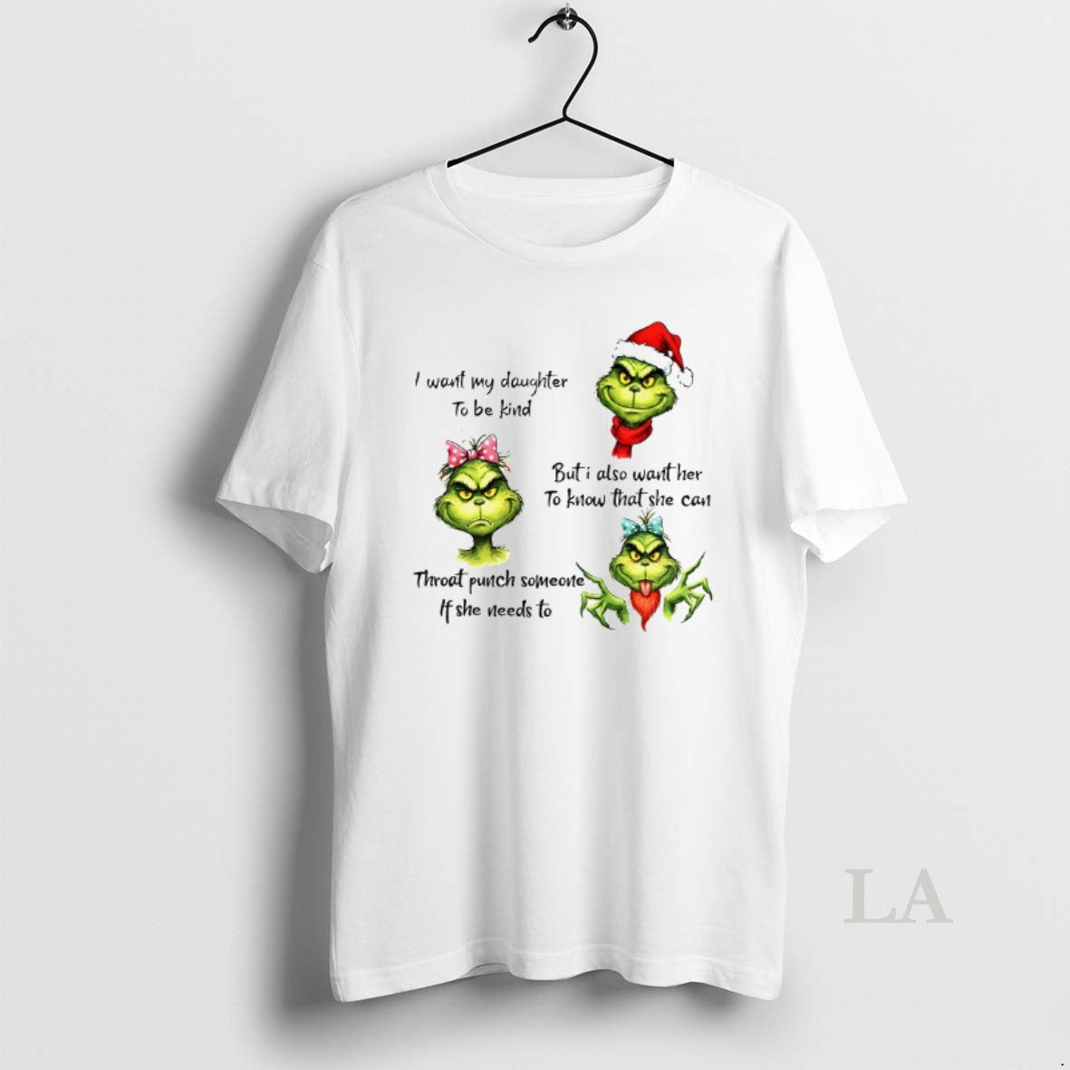 Original Grinch Santa I Want My Daughter To Be Kind But I Also Want Her T-Shirts, Hoodie, Sweatshirt | PopFlextees.com