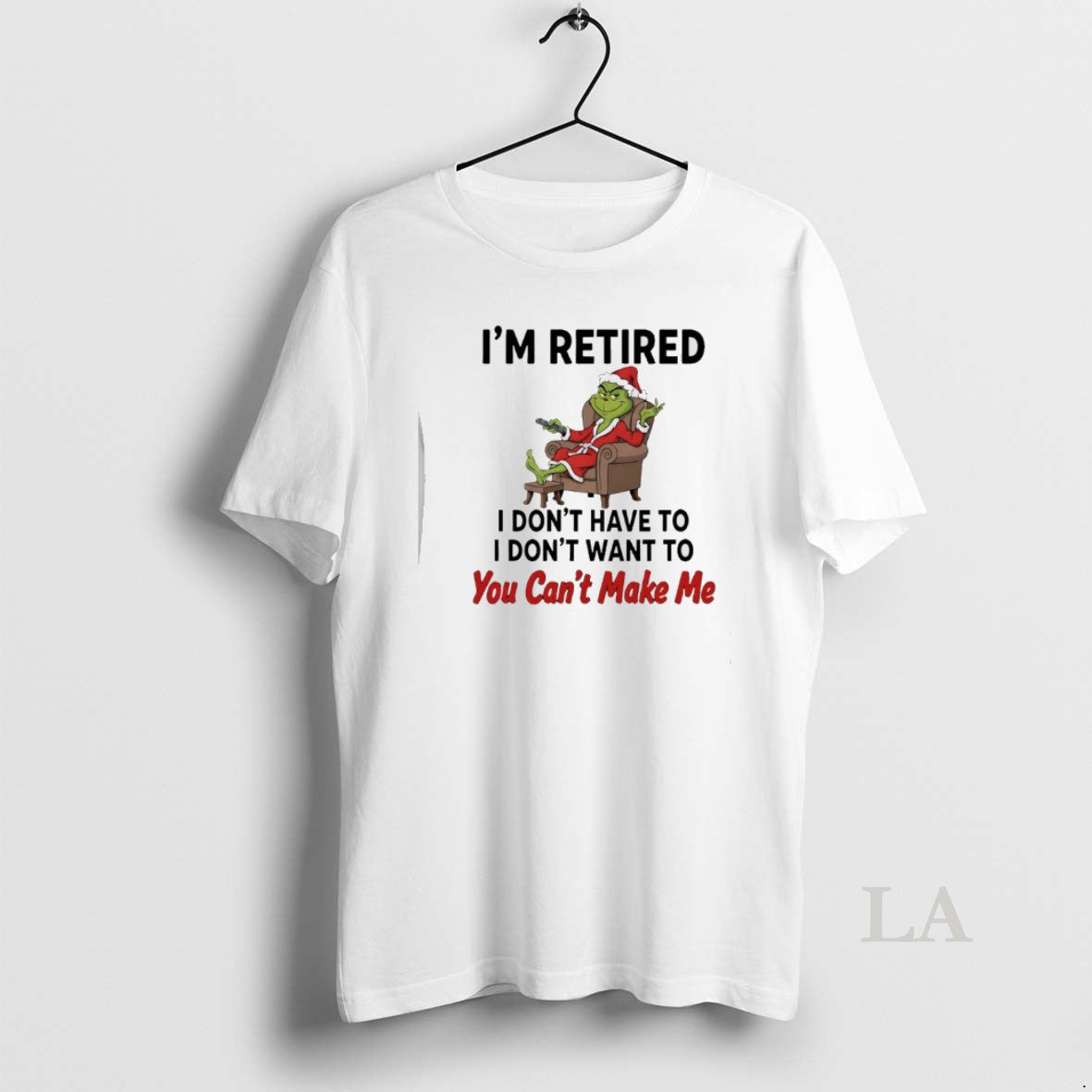 Original Grinch Santa Im Retired I Dont Have To I Dont Want To You Cant T-Shirts, Hoodie, Sweatshirt | PopFlextees.com