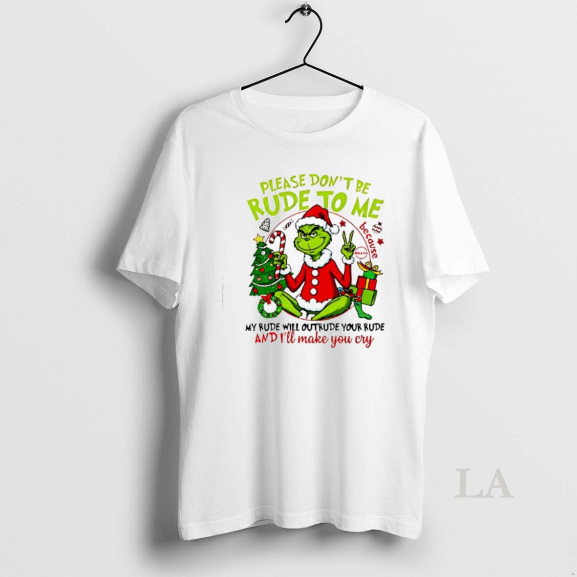 Original Grinch Santa Suit Please Dont Be Rude To Me T-Shirts, Hoodie, Sweatshirt | PopFlextees.com