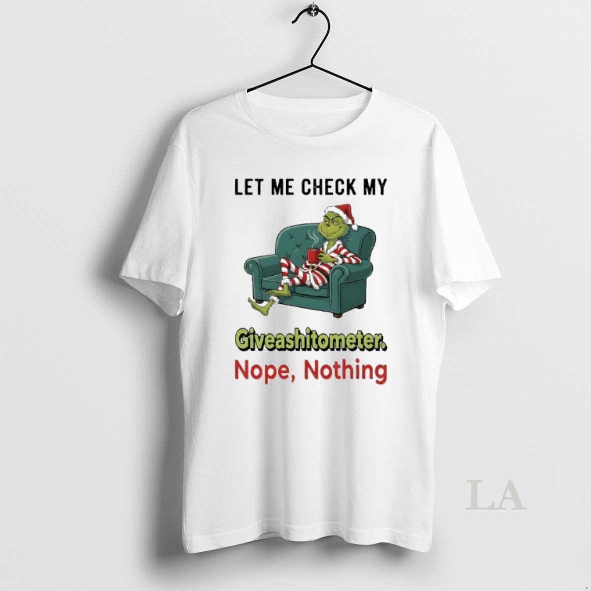 Original Grinch Xmas Let Me Check My Giveashitometer Nope Nothing T-Shirts, Hoodie, Sweatshirt | PopFlextees.com
