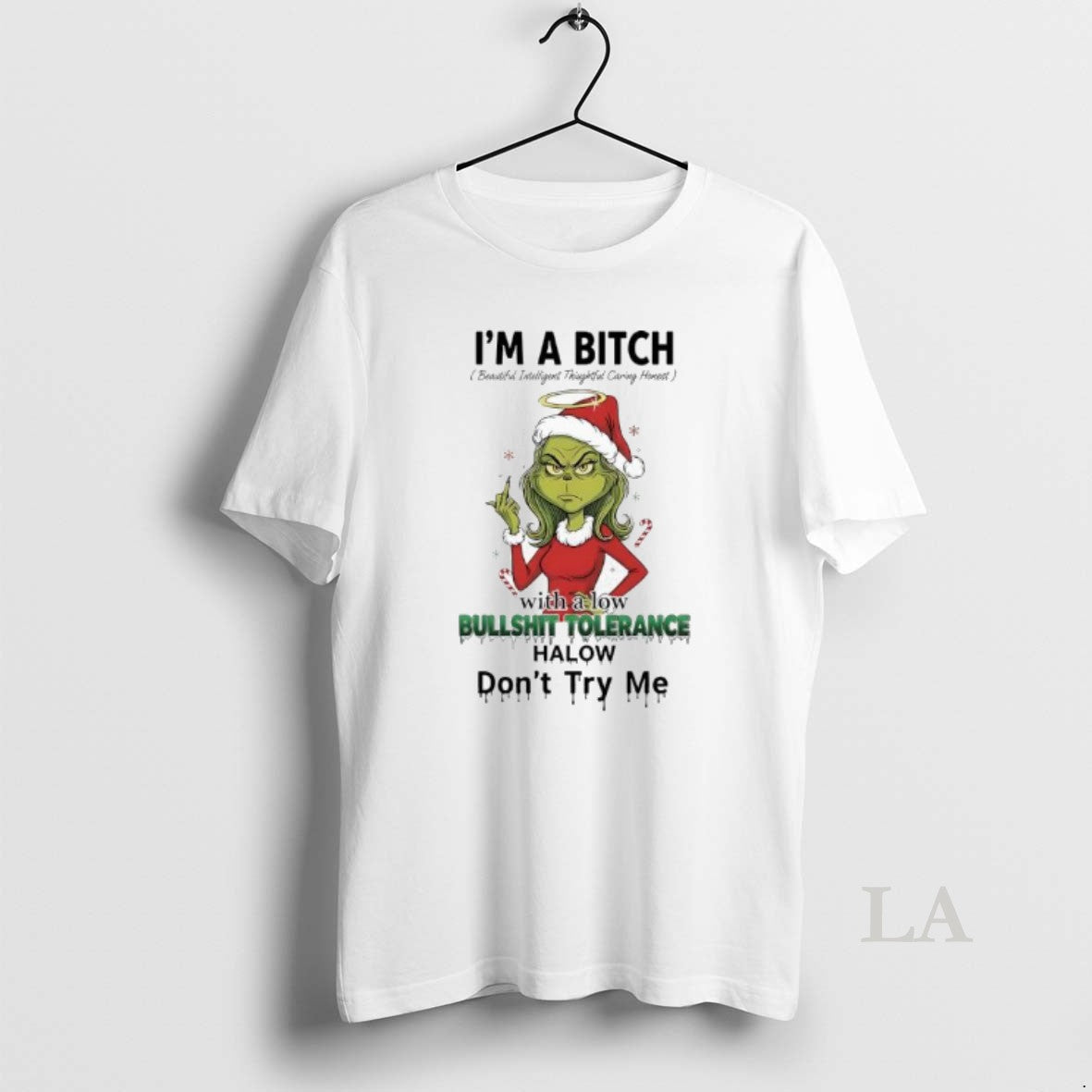 Original Grinch Xmas With A Low Bullshit Tolerance Www Halow Dont Try Me T-Shirts, Hoodie, Sweatshirt | PopFlextees.com