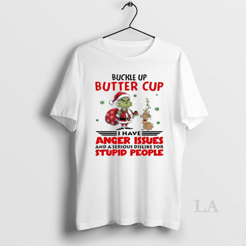 Original Grinch And Dog Max Buckle Up Butter Cup T-Shirts, Hoodie, Sweatshirt | PopFlextees.com