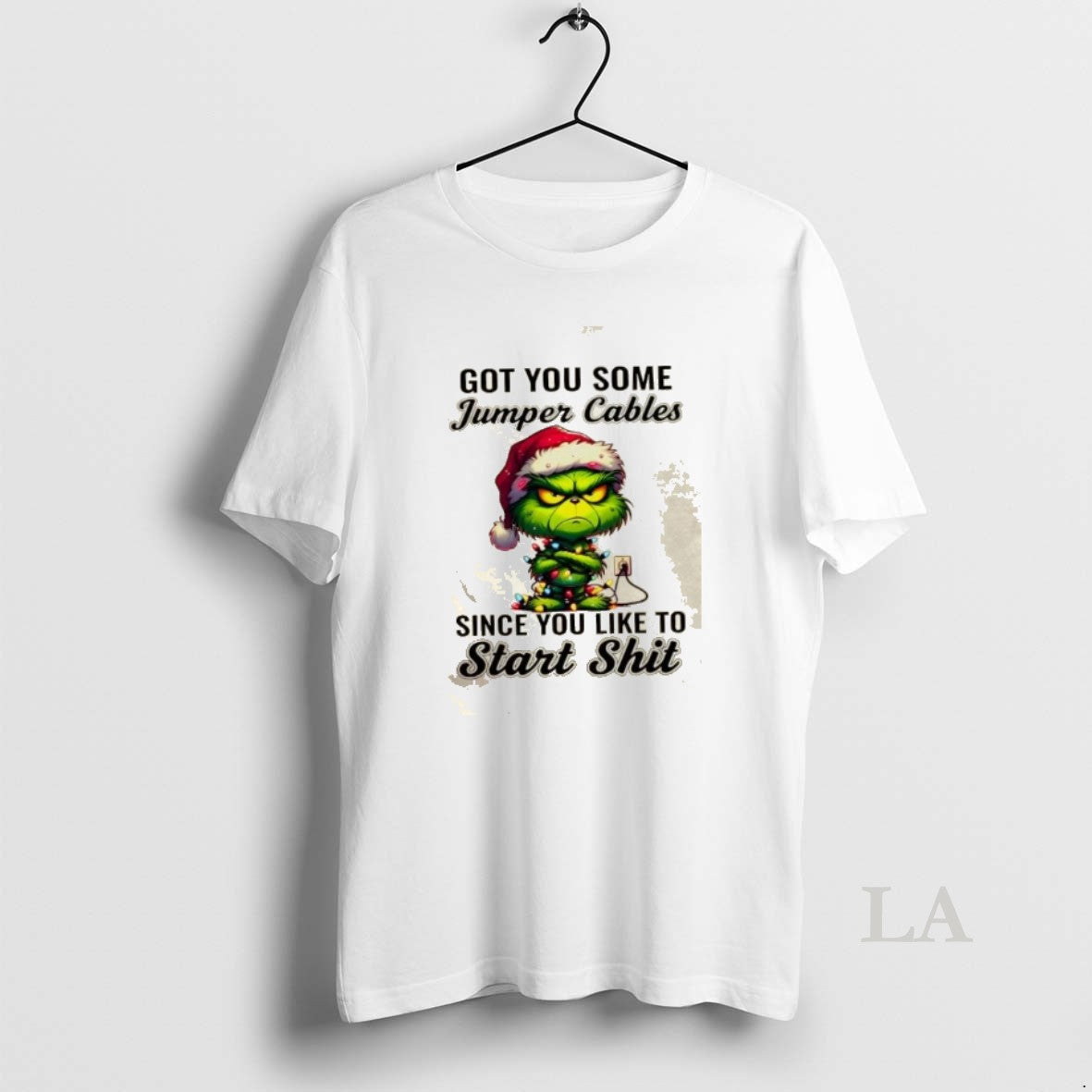 Original Grinch Got You Some Jumper Cables Since You Like To Start Shit Christmas Lights T-Shirts, Hoodie, Sweatshirt