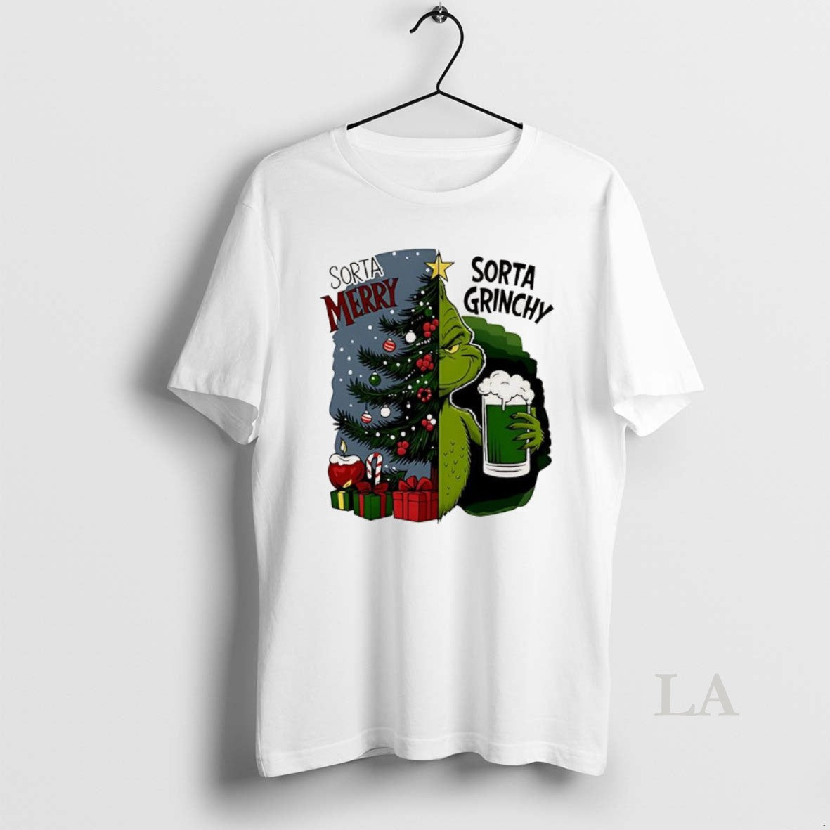 Original Grinch Half Tree Sorta Merry Sorta Grinchy Christmas Holiday T-Shirts, Hoodie, Sweatshirt | PopFlextees.com