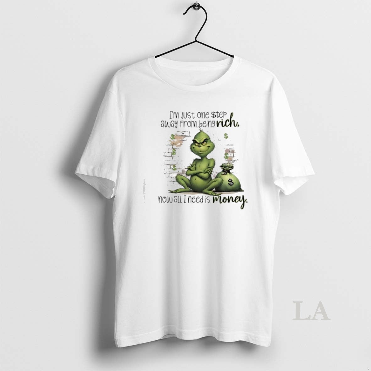 Original Grinch Just One Step Away From Being Rich Rich Now All I Need Is T-Shirts, Hoodie, Sweatshirt | PopFlextees.com