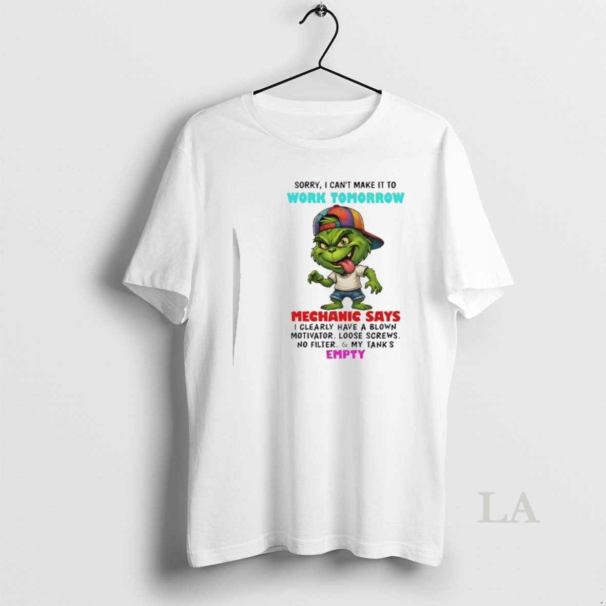 Original Grinch Sorry I Cant Make It To Work Tomorrow Mechanic Says T-Shirts, Hoodie, Sweatshirt | PopFlextees.com