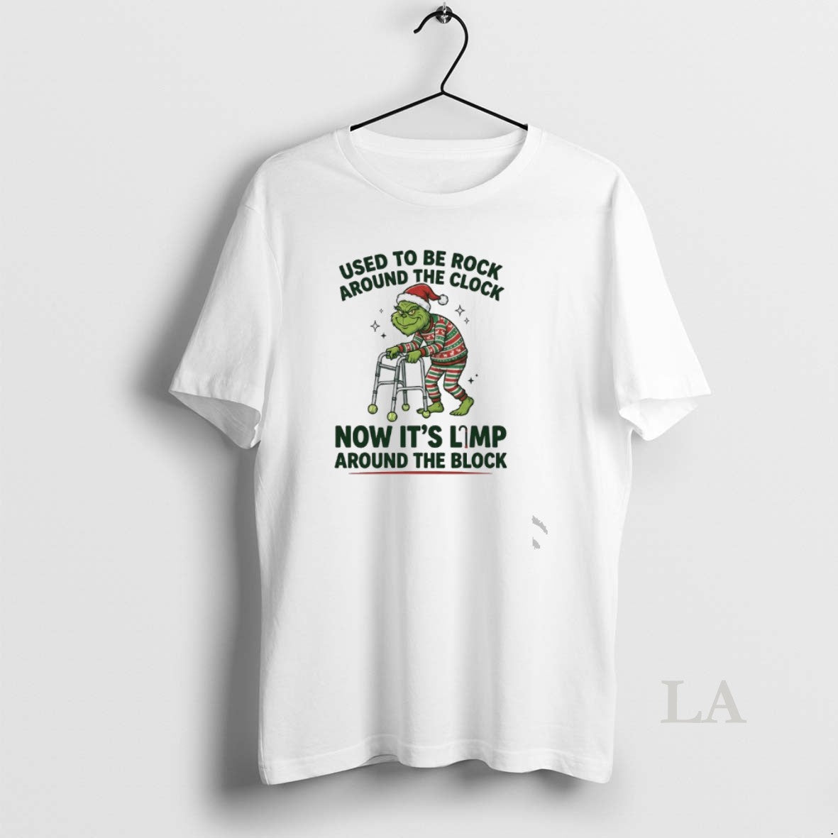 Original Grinch Used To Be Rock Around The Clock Now Its Limp Around The Block T-Shirts, Hoodie, Sweatshirt | PopFlextees.com