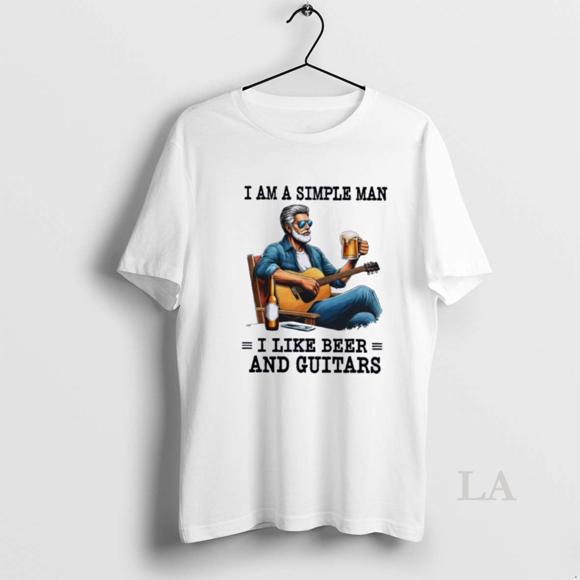 Original I Am A Simple Man I Like Beer And Guitars T-Shirts, Hoodie, Sweatshirt | PopFlextees.com