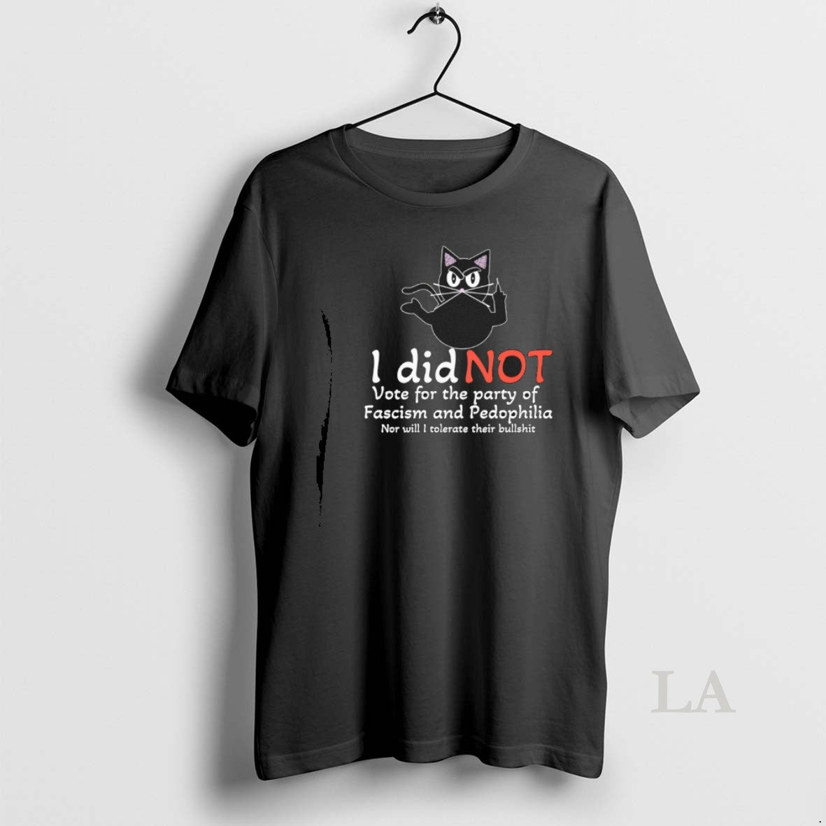 Original I Did Not Vote For The Party Of Fascism And Pedophilia Dark Cat T-Shirts, Hoodie, Sweatshirt | PopFlextees.com