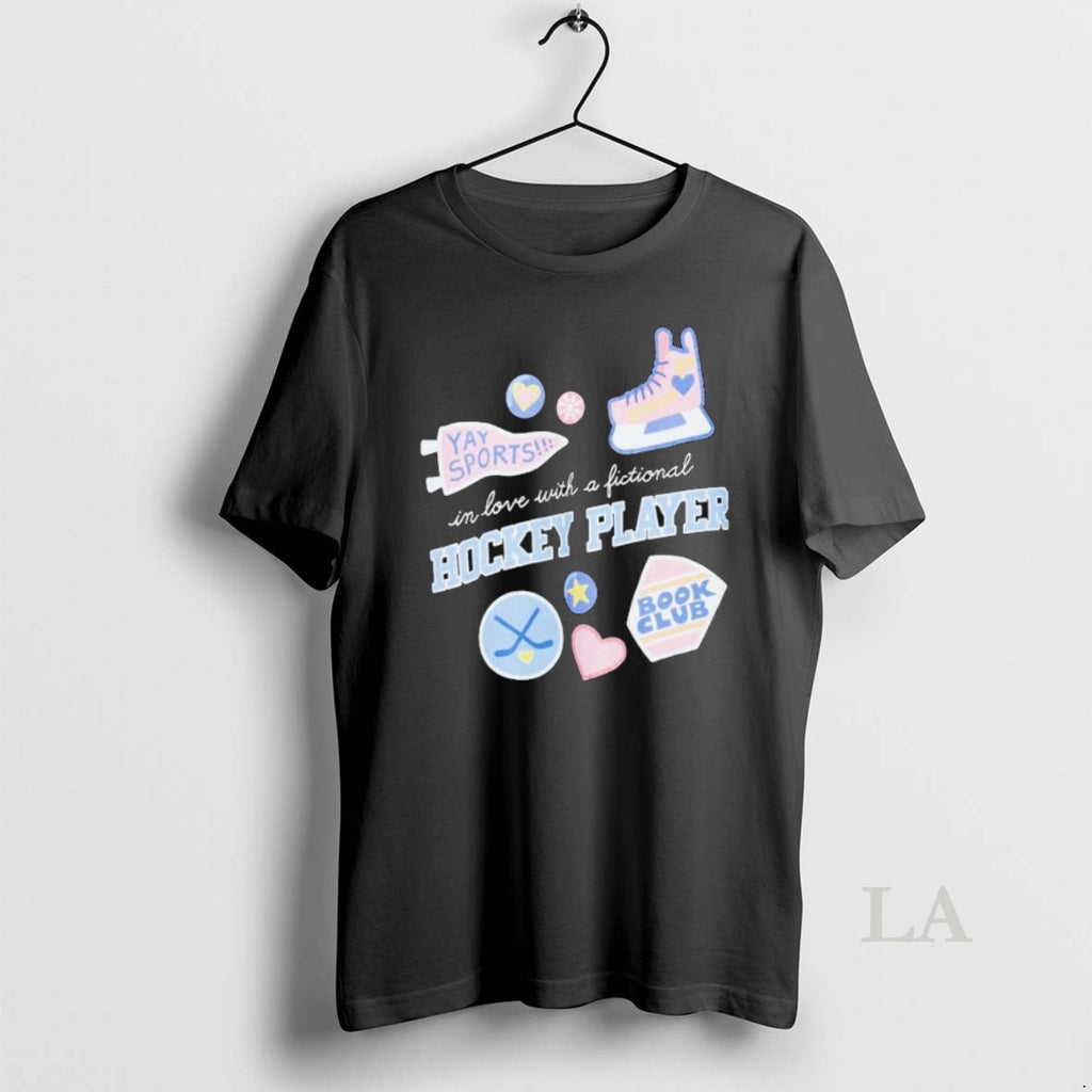 Original In Love With A Fictional Hockey Player Book Club T-Shirts, Hoodie, Sweatshirt | PopFlextees.com