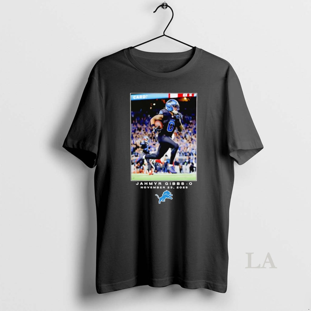 Original Jahmyr Gibbs Flash Moment Photo 2025 Detroit Lions T-Shirts, Hoodie, Sweatshirt | PopFlextees.com