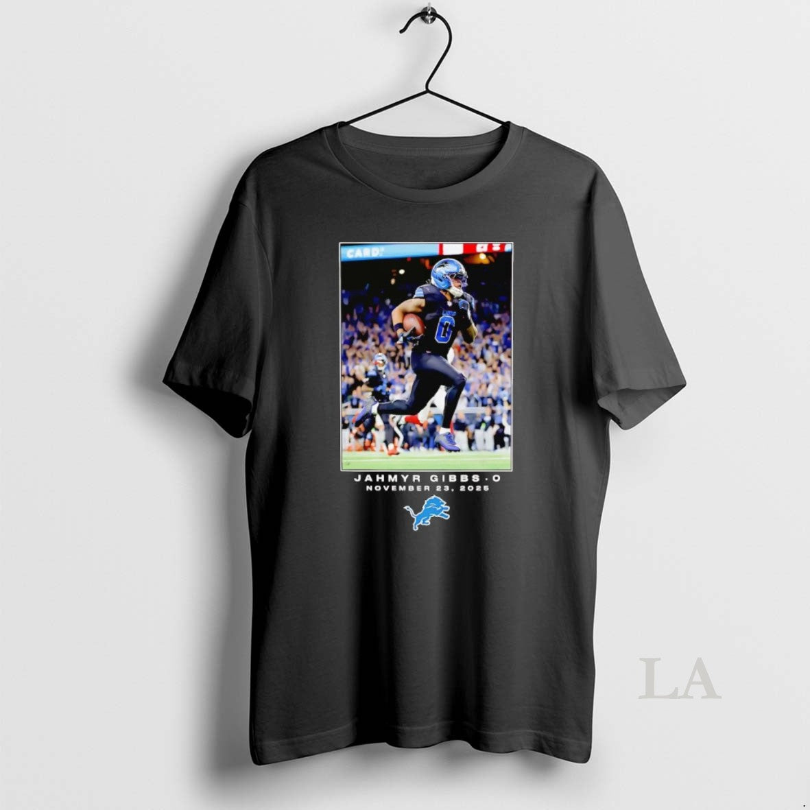 Original Jahmyr Gibbs Flash Moment Photo 2025 Detroit Lions T-Shirts, Hoodie, Sweatshirt | PopFlextees.com