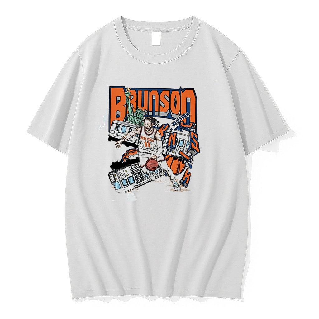 Original Jalen Brunson New York Knicks Rerelease Hand Drawn Artwork Tee Tshirts