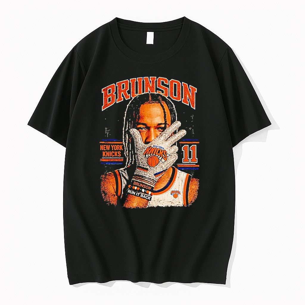 Original Jalen Brunson New York Knicks Basketball Player Jersey 11 Run It Back Tshirts